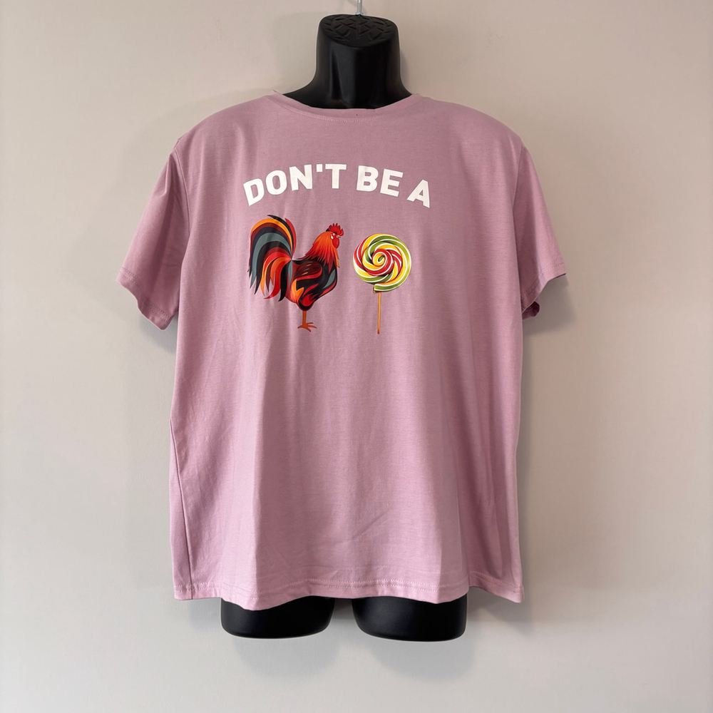 SHEIN Size XXL Pink Graphic Short Sleeve T-Shirt Funny Tee Casual Top NIB - Picture 2 of 5